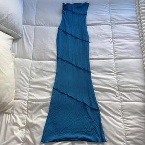 White Fox Boutique Strapless Blue Dress